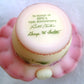 Vintage Fenton Burmese Satin Glass Mini Basket In Honor of QVCs 10th Anniversary Hand Painted Ruffled Art Glass Signed- B. Fluharty-NOS