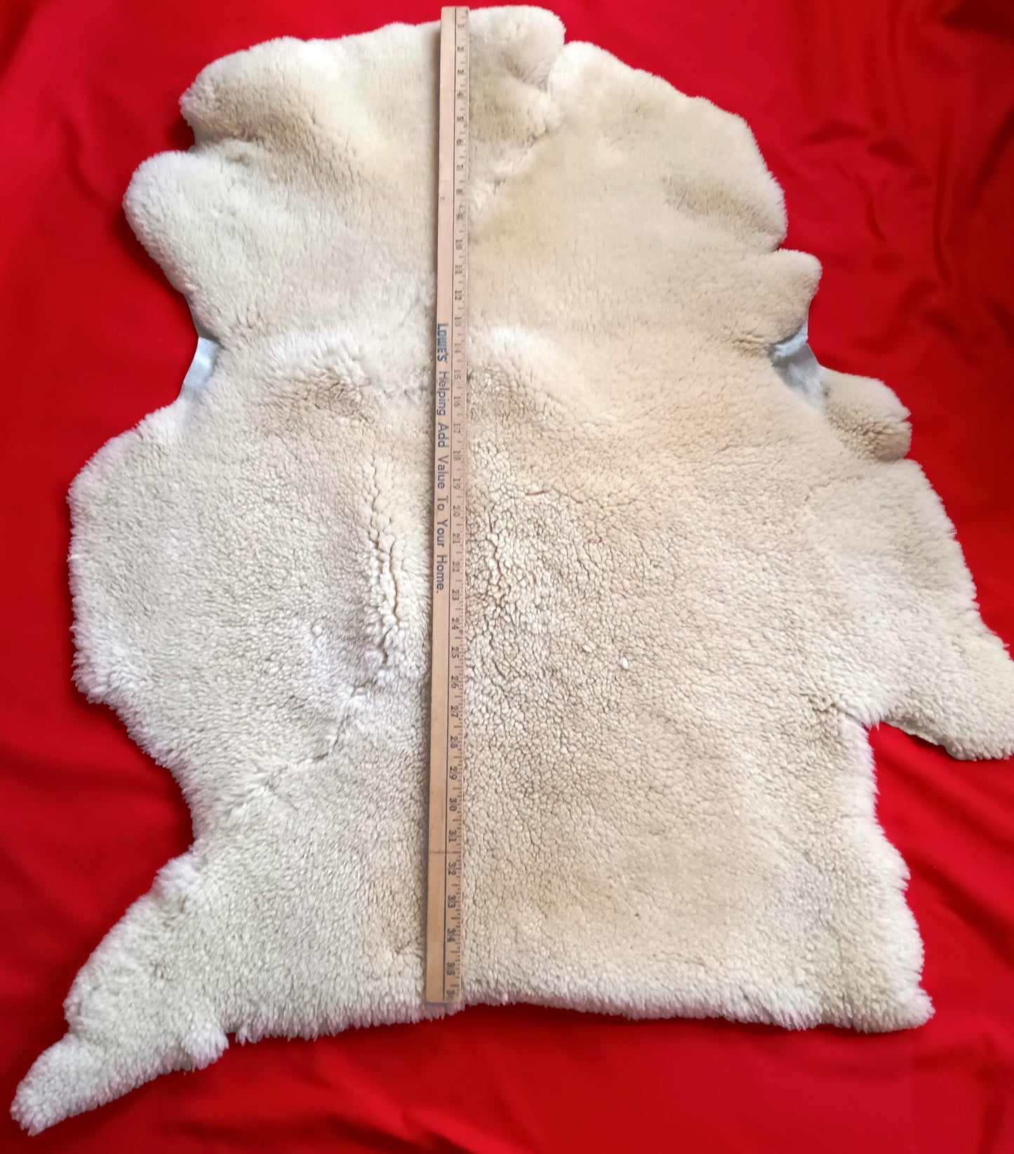 Vintage Ivory Natural Sheepskin Pad Cover Bed or Chair Soothing Stress Relief Sensitive Skin