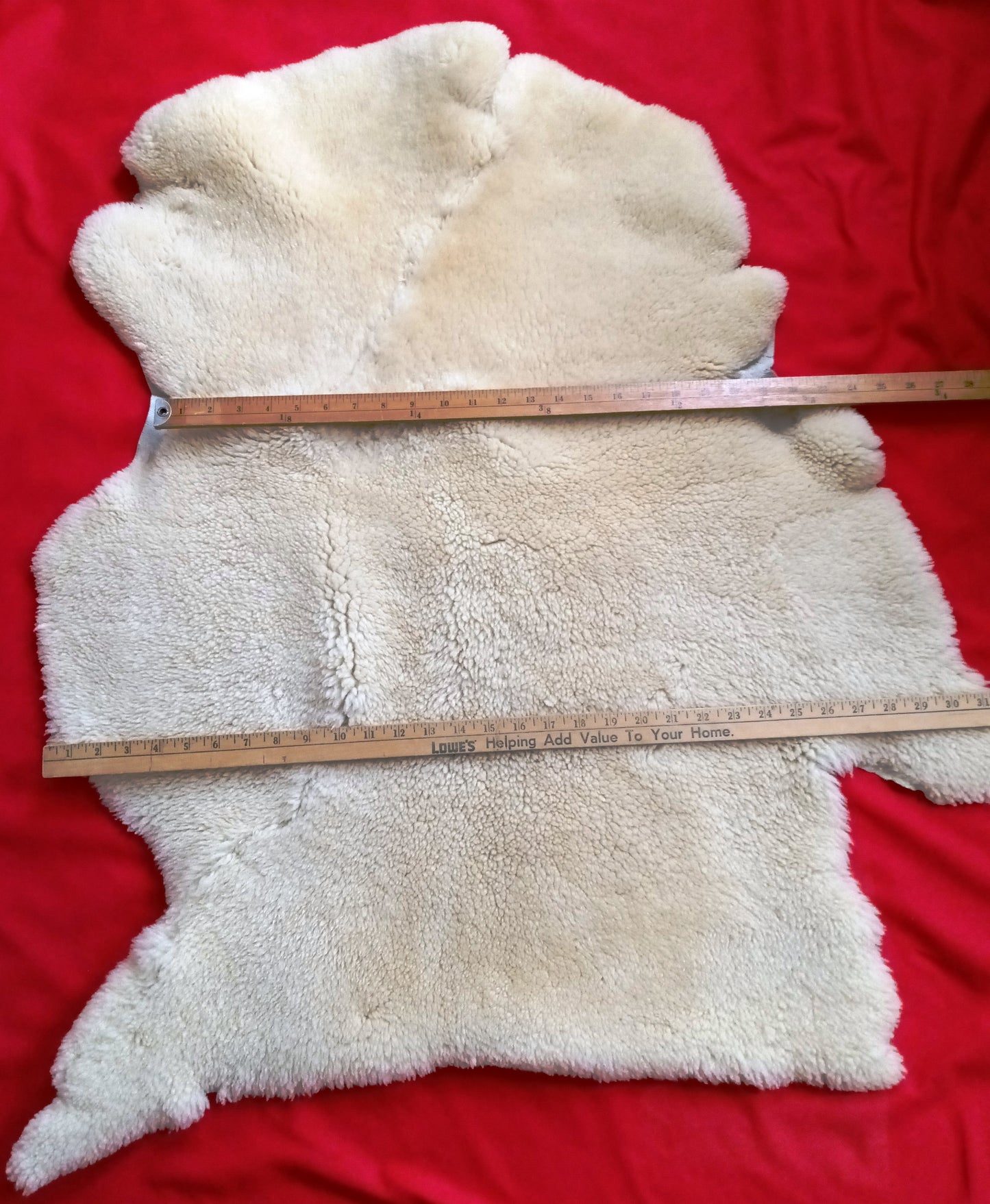Vintage Ivory Natural Sheepskin Pad Cover Bed or Chair Soothing Stress Relief Sensitive Skin