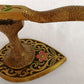 Vintage Tamar Brass Pedestal Nutcracker Hammered Texture Handle Embossed Enamel Painted Floral Design – Made in Israel