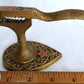 Vintage Tamar Brass Pedestal Nutcracker Hammered Texture Handle Embossed Enamel Painted Floral Design – Made in Israel