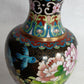 Vintage JINGFA Chinese Cloisonné Vase Colorful Enamel on Brass Blue Birds Floral Oriental Decor