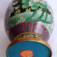 Vintage JINGFA Chinese Cloisonné Vase Colorful Enamel on Brass Blue Birds Floral Oriental Decor