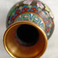 Vintage JINGFA Chinese Cloisonné Vase Colorful Enamel on Brass Blue Birds Floral Oriental Decor