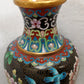 Vintage JINGFA Chinese Cloisonné Vase Colorful Enamel on Brass Blue Birds Floral Oriental Decor