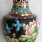 Vintage JINGFA Chinese Cloisonné Vase Colorful Enamel on Brass Blue Birds Floral Oriental Decor