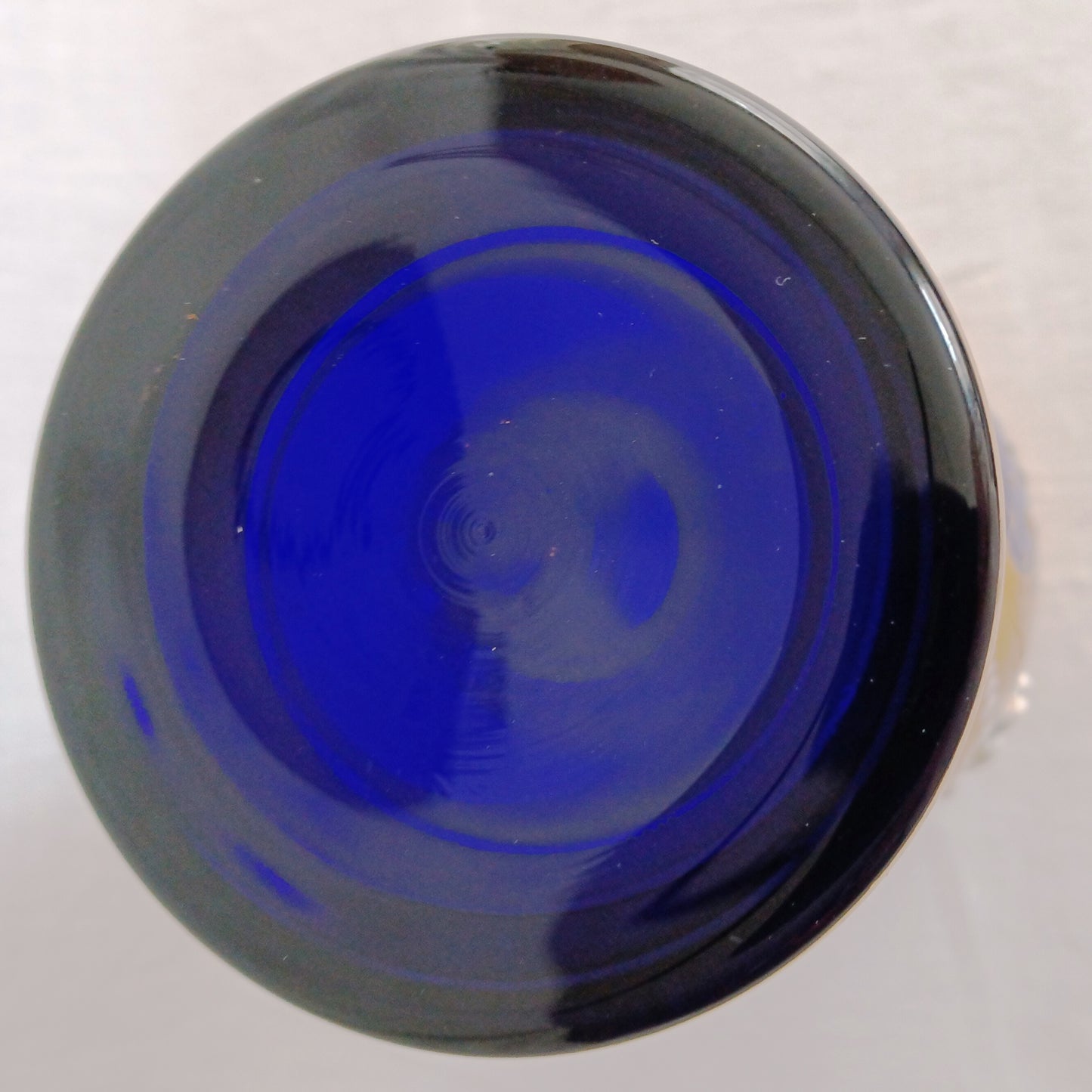 Handmade Bohemian Style Cobalt Blue Vase Enamel 24k Gold 3D Flowers Art Glass Mint Condition-Made in Czech Republic