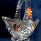 Vintage Anna Hutte Bleikristall 24% Lead Crystal Basket Bowl Candy Dish Mint Condition-Made in Germany