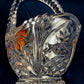 Vintage Anna Hutte Bleikristall 24% Lead Crystal Basket Bowl Candy Dish Mint Condition-Made in Germany