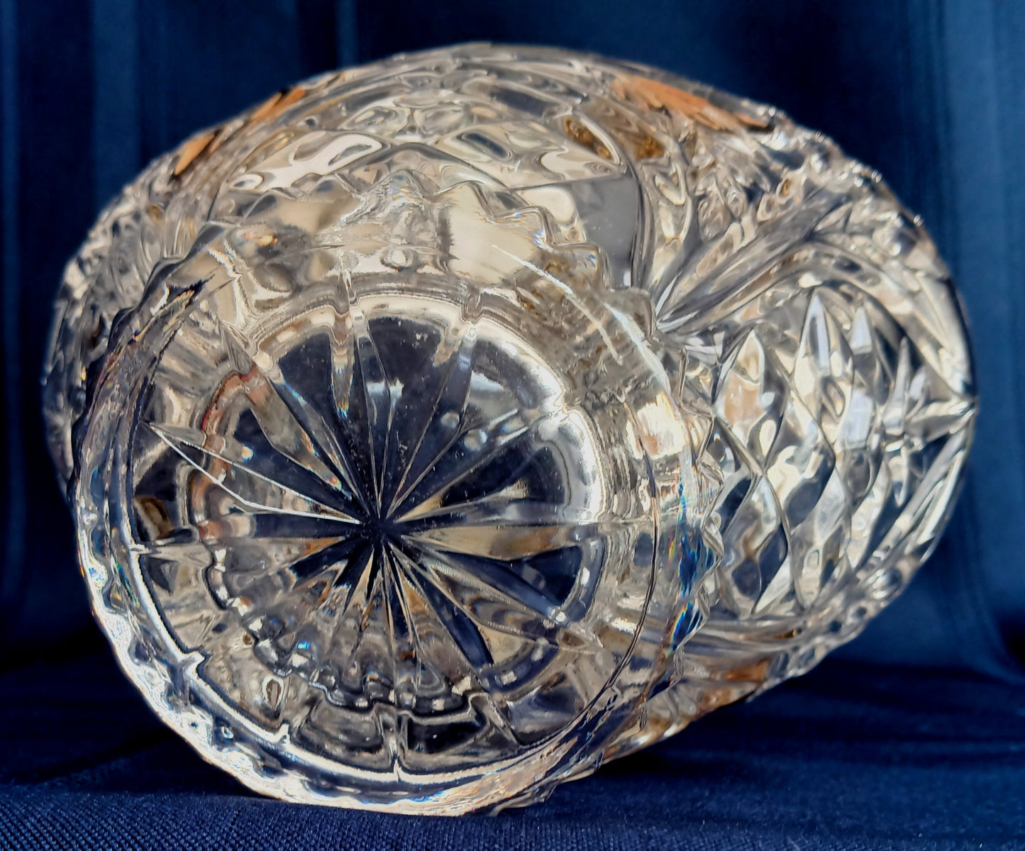 Vintage Anna Hutte Bleikristall 24% Lead Crystal Basket Bowl Candy Dish Mint Condition-Made in Germany