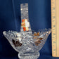 Vintage Anna Hutte Bleikristall 24% Lead Crystal Basket Bowl Candy Dish Mint Condition-Made in Germany