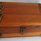 Vintage Cedar Wood Storage Box Jewelry Trinket Box Brass Hinged Lid Latch Footed Small Chest Rectangular Shape