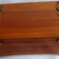 Vintage Cedar Wood Storage Box Jewelry Trinket Box Brass Hinged Lid Latch Footed Small Chest Rectangular Shape