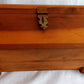 Vintage Cedar Wood Storage Box Jewelry Trinket Box Brass Hinged Lid Latch Footed Small Chest Rectangular Shape