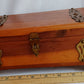 Vintage Cedar Wood Storage Box Jewelry Trinket Box Brass Hinged Lid Latch Footed Small Chest Rectangular Shape