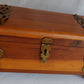 Vintage Cedar Wood Storage Box Jewelry Trinket Box Brass Hinged Lid Latch Footed Small Chest Rectangular Shape