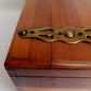 Vintage Cedar Wood Storage Box Jewelry Trinket Box Brass Hinged Lid Latch Footed Small Chest Rectangular Shape