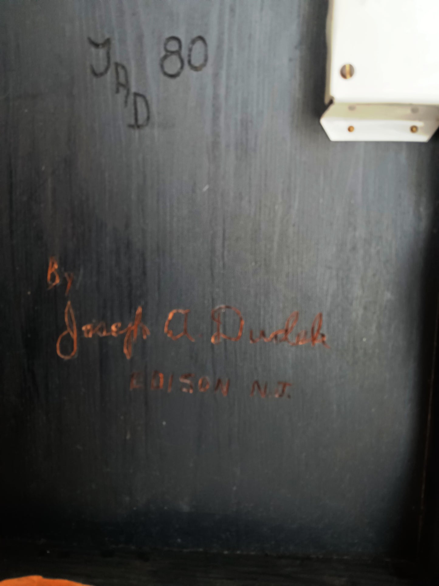 Vintage Hand Carved Wooden Wind-Up Music Box Lidded Hinged Footed Lined Large Storage Jewelry Box Signed