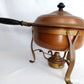 Vintage Copper Brass Double Boiler Food Warmer Buffet Chafing Dish Set w/ Burner - Copperware