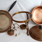 Vintage Copper Brass Double Boiler Food Warmer Buffet Chafing Dish Set w/ Burner - Copperware