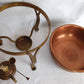 Vintage Copper Brass Double Boiler Food Warmer Buffet Chafing Dish Set w/ Burner - Copperware