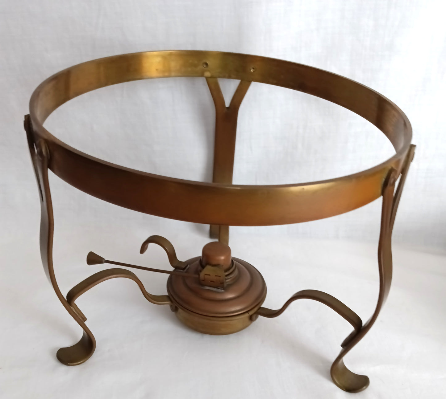 Vintage Copper Brass Double Boiler Food Warmer Buffet Chafing Dish Set w/ Burner - Copperware