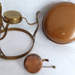 Vintage Copper Brass Double Boiler Food Warmer Buffet Chafing Dish Set w/ Burner - Copperware