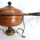 Vintage Copper Brass Double Boiler Food Warmer Buffet Chafing Dish Set w/ Burner - Copperware