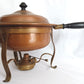 Vintage Copper Brass Double Boiler Food Warmer Buffet Chafing Dish Set w/ Burner - Copperware