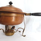 Vintage Copper Brass Double Boiler Food Warmer Buffet Chafing Dish Set w/ Burner - Copperware
