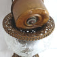 Antique GWTW Style Regal Iris Electrified Oil Lamp Success Brass Burner Heavy Glass Body and Base Shade Chimney in Line Switch 30 “Tall