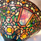 Vintage Tiffany Style Quoizel Collectible Table Floor Pendant Lampshade Slag-Stained Glass Replacement Globe 14” D