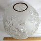 Antique GWTW Style Regal Iris Electrified Oil Lamp Success Brass Burner Heavy Glass Body and Base Shade Chimney in Line Switch 30 “Tall