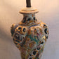 Vintage Capodimonte Style Porcelain Table Lamp Hand-Painted Floral Cherub Scenes Ornate Brass Metal Plinth Base Harp Finial