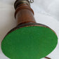Vintage Moe Lighting GWTW Style Parlor Table Lamp Wooden Brass Base Glass Shade w/Hand Painted Floral Motif 3 Way Switch
