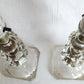 Vintage Mid Century Pair Table Lamps Clear Crystal Glass Stacked Geometric Prism Boudoir Vanity Retro Lighting