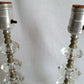 Vintage Mid Century Pair Table Lamps Clear Crystal Glass Stacked Geometric Prism Boudoir Vanity Retro Lighting
