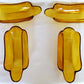 Vintage Set of 4 Indiana Glass Amber Banana Split Boats Ice Cream Sundae Dishes Bowls Glassware-Made in USA