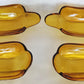 Vintage Set of 4 Indiana Glass Amber Banana Split Boats Ice Cream Sundae Dishes Bowls Glassware-Made in USA