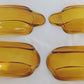 Vintage Set of 4 Indiana Glass Amber Banana Split Boats Ice Cream Sundae Dishes Bowls Glassware-Made in USA