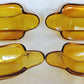 Vintage Set of 4 Indiana Glass Amber Banana Split Boats Ice Cream Sundae Dishes Bowls Glassware-Made in USA