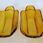 Vintage Set of 4 Indiana Glass Amber Banana Split Boats Ice Cream Sundae Dishes Bowls Glassware-Made in USA