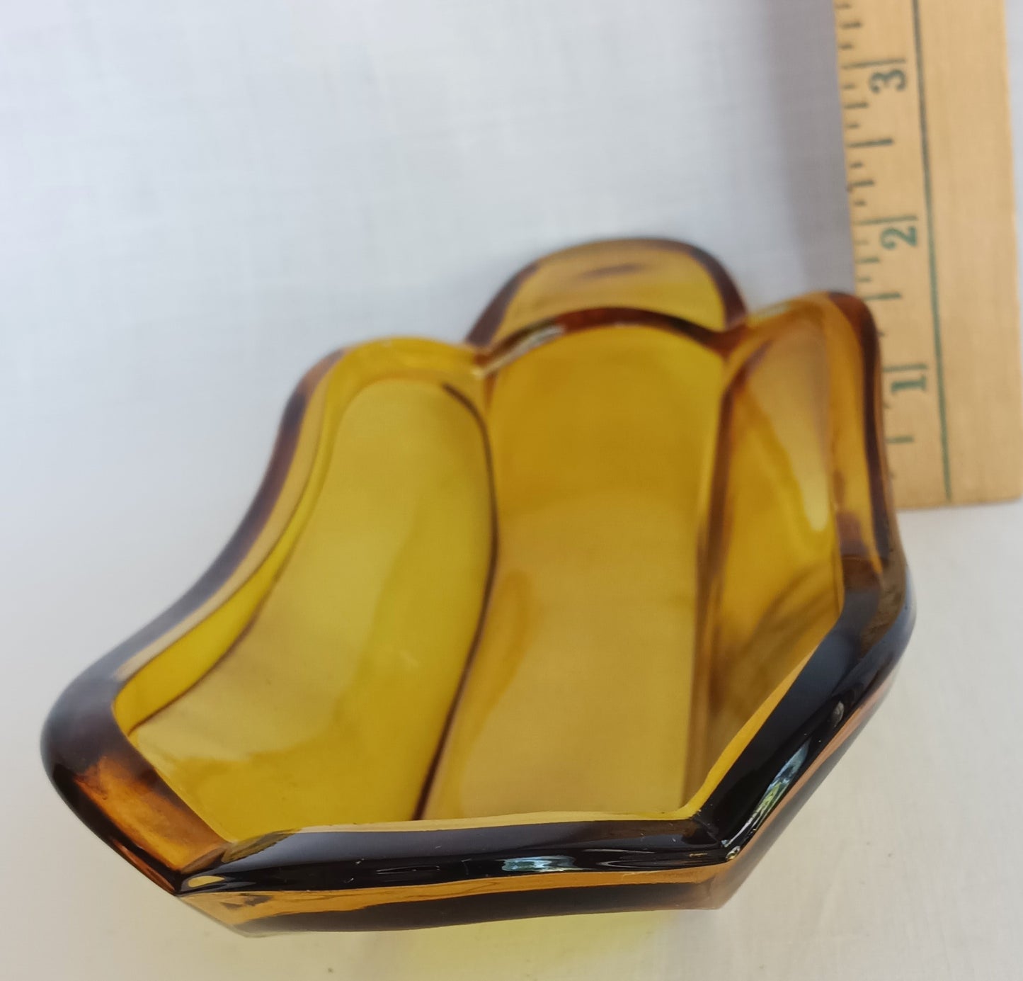 Vintage Set of 4 Indiana Glass Amber Banana Split Boats Ice Cream Sundae Dishes Bowls Glassware-Made in USA