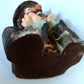 Vintage Emmett Kelly Jr. Chalkware Plaster Figurine Hobo Sad Clown Bust “Why me? "Signed EKJ Standalone Sculpture Pottery