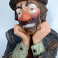 Vintage Emmett Kelly Jr. Chalkware Plaster Figurine Hobo Sad Clown Bust “Why me? "Signed EKJ Standalone Sculpture Pottery