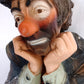 Vintage Emmett Kelly Jr. Chalkware Plaster Figurine Hobo Sad Clown Bust “Why me? "Signed EKJ Standalone Sculpture Pottery