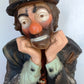 Vintage Emmett Kelly Jr. Chalkware Plaster Figurine Hobo Sad Clown Bust “Why me? "Signed EKJ Standalone Sculpture Pottery