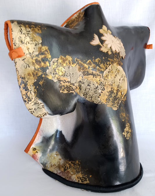 Vintage Biomorphic Art Ceramic Standalone Pottery Sculpture of a Kimono Seal Mark Likely Etsuko Sakimura Artist