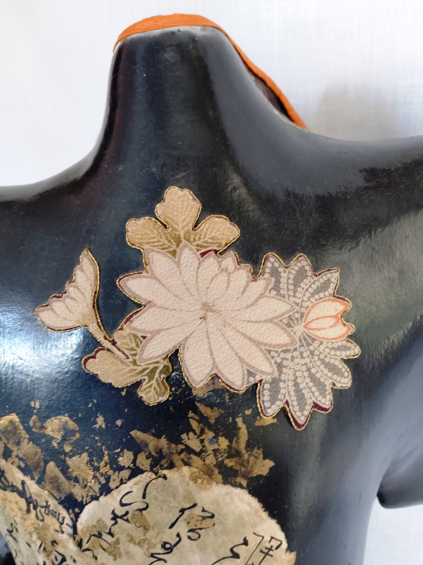 Vintage Biomorphic Art Ceramic Standalone Pottery Sculpture of a Kimono Seal Mark Likely Etsuko Sakimura Artist