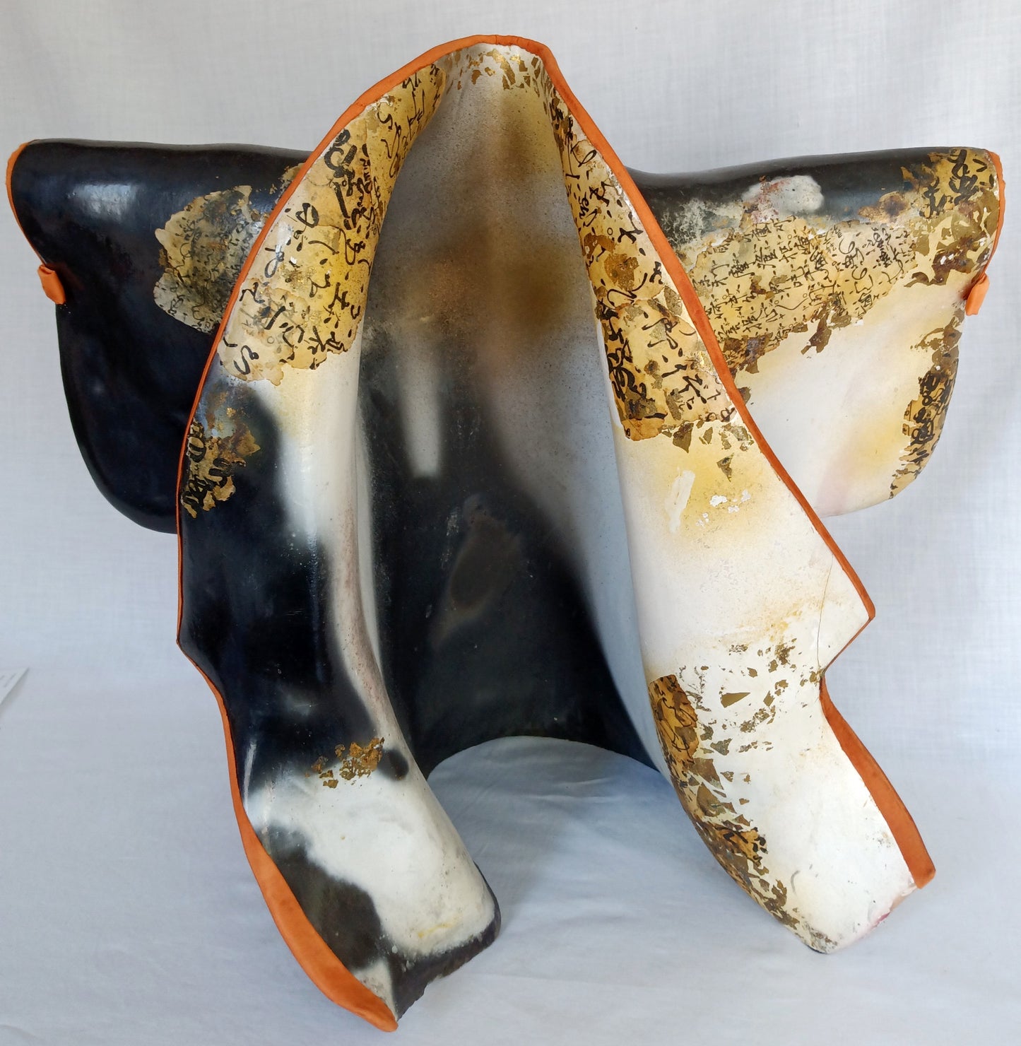 Vintage Biomorphic Art Ceramic Standalone Pottery Sculpture of a Kimono Seal Mark Likely Etsuko Sakimura Artist